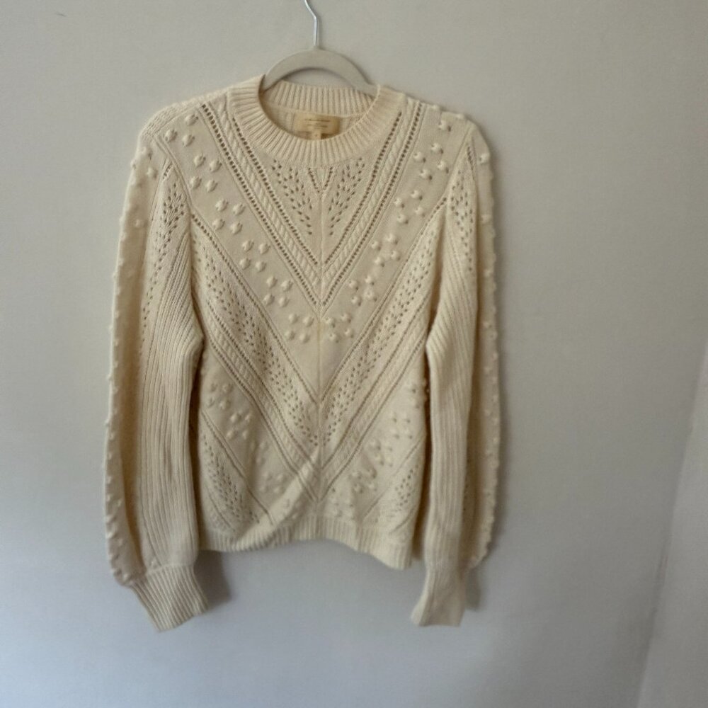 Sezane Cream/ivory La Maille Wool sweater